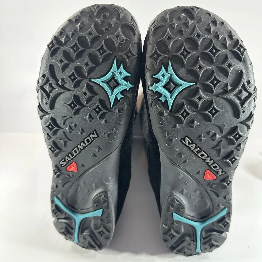 Salomon Quilted Waterproof Insulated Winter‎ Boots Womens Black Side Zip Outdoor